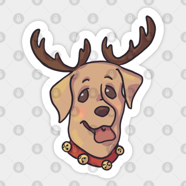 Christmas Labrador Sticker by Artbysusant 